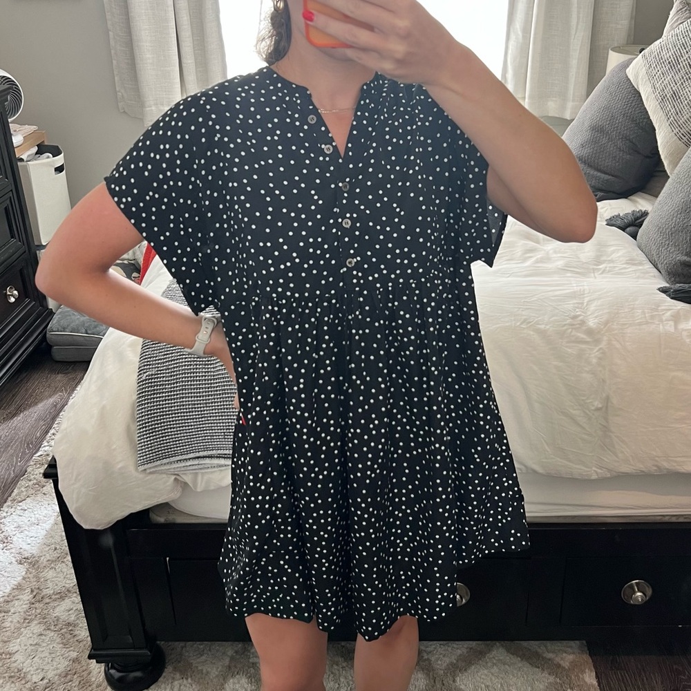 Dress Up Boutique Polka Dot Babydoll Mini Dress